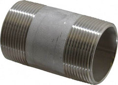 Merit Brass - Schedule 40, 1-1/2" Pipe x 3" Long, Grade 304/304L Stainless Steel Pipe Nipple - Welded & Threaded - Top Tool & Supply