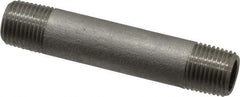 Merit Brass - Schedule 40, 1/8" Pipe x 2" Long, Grade 316/316L Stainless Steel Pipe Nipple - Welded & Threaded - Top Tool & Supply