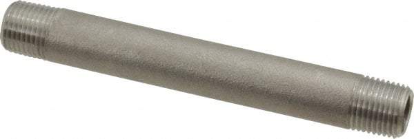 Merit Brass - Schedule 40, 1/8" Pipe x 3" Long, Grade 316/316L Stainless Steel Pipe Nipple - Welded & Threaded - Top Tool & Supply