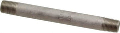 Merit Brass - Schedule 40, 1/8" Pipe x 3-1/2" Long, Grade 316/316L Stainless Steel Pipe Nipple - Welded & Threaded - Top Tool & Supply