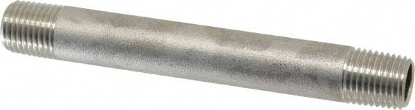 Merit Brass - Schedule 40, 1/4" Pipe x 4" Long, Grade 316/316L Stainless Steel Pipe Nipple - Welded & Threaded - Top Tool & Supply