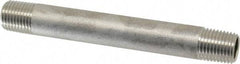 Merit Brass - Schedule 40, 1/4" Pipe x 4" Long, Grade 316/316L Stainless Steel Pipe Nipple - Welded & Threaded - Top Tool & Supply