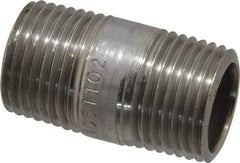 Merit Brass - Schedule 40, 1/2" Pipe x 1-1/2" Long, Grade 316/316L Stainless Steel Pipe Nipple - Welded & Threaded - Top Tool & Supply