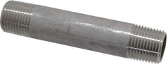 Merit Brass - Schedule 40, 1/2" Pipe x 4" Long, Grade 316/316L Stainless Steel Pipe Nipple - Welded & Threaded - Top Tool & Supply