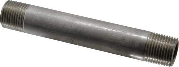 Merit Brass - Schedule 40, 1/2" Pipe x 5" Long, Grade 316/316L Stainless Steel Pipe Nipple - Welded & Threaded - Top Tool & Supply