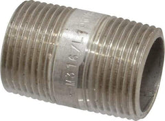 Merit Brass - Schedule 40, 3/4" Pipe x 1-1/2" Long, Grade 316/316L Stainless Steel Pipe Nipple - Welded & Threaded - Top Tool & Supply