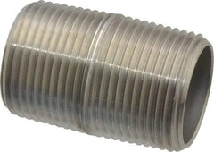 Merit Brass - Schedule 40, 1" Pipe x 2" Long, Grade 316/316L Stainless Steel Pipe Nipple - Welded & Threaded - Top Tool & Supply