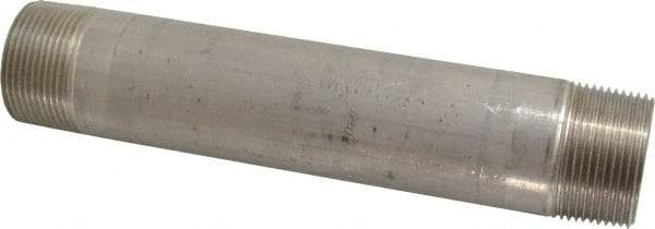 Merit Brass - Schedule 40, 1-1/4" Pipe x 8" Long, Grade 316/316L Stainless Steel Pipe Nipple - Welded & Threaded - Top Tool & Supply