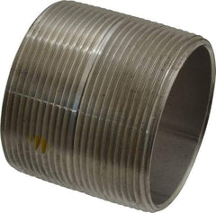 Merit Brass - Schedule 40, 2" Pipe x 2" Long, Grade 316/316L Stainless Steel Pipe Nipple - Welded & Threaded - Top Tool & Supply