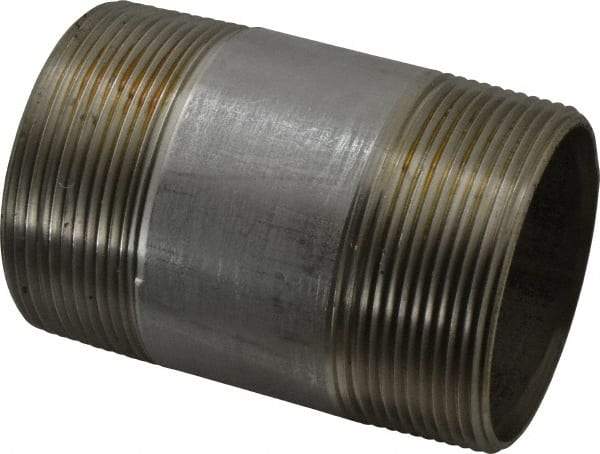 Merit Brass - Schedule 40, 3" Pipe x 5" Long, Grade 316/316L Stainless Steel Pipe Nipple - Welded & Threaded - Top Tool & Supply