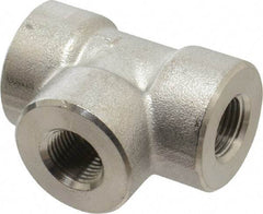 Merit Brass - 3/8" Grade 316/316L Stainless Steel Pipe Tee - FNPT x FNPT x FNPT End Connections, 3,000 psi - Top Tool & Supply