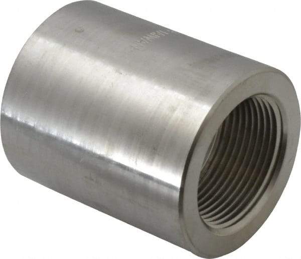 Merit Brass - 1-1/4" Grade 316/316L Stainless Steel Pipe Coupling - FNPT x FNPT End Connections, 3,000 psi - Top Tool & Supply