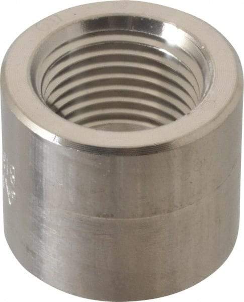 Merit Brass - 1/2" Grade 316/316L Stainless Steel Pipe Half Coupling - FNPT End Connections, 3,000 psi - Top Tool & Supply