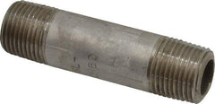 Merit Brass - Schedule 80, 3/8" Pipe x 2-1/2" Long, Grade 316/316L Stainless Steel Pipe Nipple - Seamless & Threaded - Top Tool & Supply