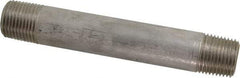 Merit Brass - Schedule 80, 1/2" Pipe x 5" Long, Grade 316/316L Stainless Steel Pipe Nipple - Seamless & Threaded - Top Tool & Supply