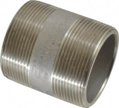 Merit Brass - Schedule 80, 2" Pipe x 2-1/2" Long, Grade 316/316L Stainless Steel Pipe Nipple - Seamless & Threaded - Top Tool & Supply