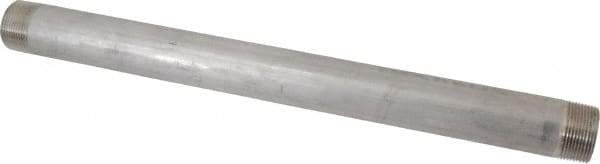 Merit Brass - Schedule 40, 1-1/4" Pipe x 18" Long, Grade 304/304L Stainless Steel Pipe Nipple - Welded & Threaded - Top Tool & Supply