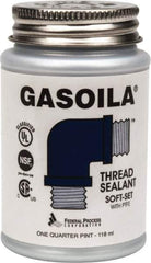 Federal Process - 1/4 Pt Brush Top Can Blue/Green Easy Seal Applicator with Gasoila Soft-Set - 600°F Max Working Temp - Top Tool & Supply