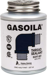 Federal Process - 1/2 Pt Brush Top Can Blue/Green Easy Seal Applicator with Gasoila Soft-Set - 600°F Max Working Temp - Top Tool & Supply