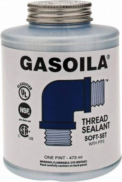 Federal Process - 1 Pt Brush Top Can Blue/Green Easy Seal Applicator with Gasoila Soft-Set - 600°F Max Working Temp - Top Tool & Supply