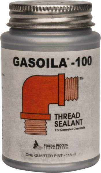 Federal Process - 1/4 Pt Brush Top Can Black Federal Gasoila-100 Thread Sealant - 450°F Max Working Temp - Top Tool & Supply