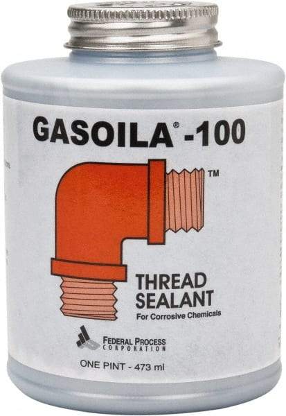 Federal Process - 1 Pt Brush Top Can Black Federal Gasoila-100 Thread Sealant - 450°F Max Working Temp - Top Tool & Supply