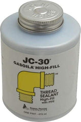 Federal Process - 1 Pt Brush Top Can Oyster White Federal JC-30 Thread Sealant with PTFE - 500°F Max Working Temp - Top Tool & Supply