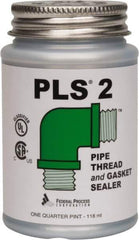 Federal Process - 1/4 Pt Brush Top Can Gray Federal PLS-2 Premium Thread & Gasket Sealant - 600°F Max Working Temp - Top Tool & Supply