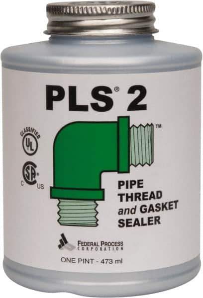 Federal Process - 1 Pt Brush Top Can Gray Federal PLS-2 Premium Thread & Gasket Sealant - 600°F Max Working Temp - Top Tool & Supply