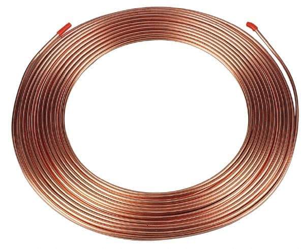 Mueller Industries - 50' Long, 5/8" OD x 0.555" ID, Copper Seamless Tube - 0.035" Wall Thickness - Top Tool & Supply