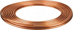 Mueller Industries - 50' Long, 1/4" OD x 0.19" ID, Copper Seamless Tube - 0.03" Wall Thickness - Top Tool & Supply