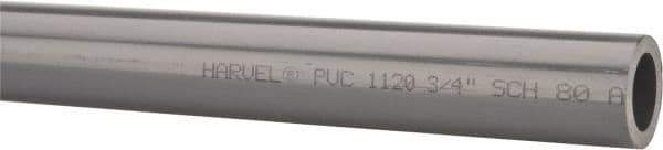 Made in USA - 3/4" Pipe, 60" Long PVC Unthreaded Plastic Pipe Nipple - 690 Max psi, 0.724" ID x 1.05" OD, Schedule 80, Gray - Top Tool & Supply