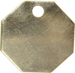 C.H. Hanson - 1-1/4 Inch Diameter, Octagonal, Brass Blank Metal Tag - Blank, 50 Pieces - Top Tool & Supply