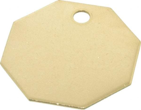 C.H. Hanson - 1-1/2 Inch Diameter, Octagonal, Brass Blank Metal Tag - Blank, 25 Pieces - Top Tool & Supply