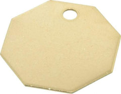 C.H. Hanson - 1-1/2 Inch Diameter, Octagonal, Brass Blank Metal Tag - Blank, 25 Pieces - Top Tool & Supply