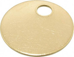 C.H. Hanson - 1 Inch Diameter, Round, Brass Blank Metal Tag - Blank, 50 Pieces - Top Tool & Supply