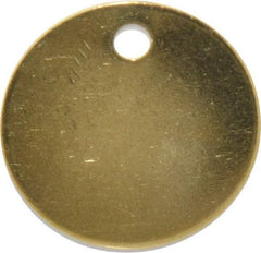 C.H. Hanson - 1-3/8 Inch Diameter, Round, Brass Blank Metal Tag - Blank, 50 Pieces - Top Tool & Supply