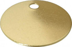 C.H. Hanson - 1-1/2 Inch Diameter, Round, Brass Blank Metal Tag - Blank, 25 Pieces - Top Tool & Supply