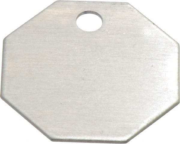 C.H. Hanson - 1-1/4 Inch Diameter, Octagonal, Aluminum Blank Metal Tag - Blank, 50 Pieces - Top Tool & Supply