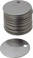 C.H. Hanson - 1-1/2 Inch Diameter, Round, Stainless Steel Blank Metal Tag - Blank, 25 Pieces - Top Tool & Supply