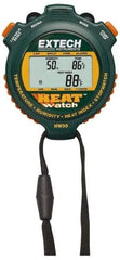 Extech - Digital Thermometer Stopwatch Clock - 8 Functions, 1/100 Sec Resolution, Green - Top Tool & Supply