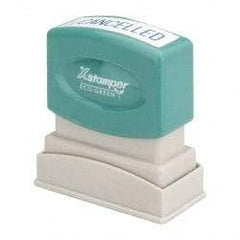 Value Collection - Cancelled, Blue Pre-Inked Stamp - 1/2 Inch Wide x 1-5/8 Inch Long - Top Tool & Supply