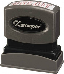 Value Collection - Credit, Red Pre-Inked Stamp - 1/2 Inch Wide x 1-5/8 Inch Long - Top Tool & Supply