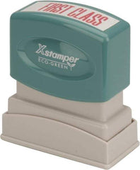 Value Collection - First Class, Red Pre-Inked Stamp - 1/2 Inch Wide x 1-5/8 Inch Long - Top Tool & Supply