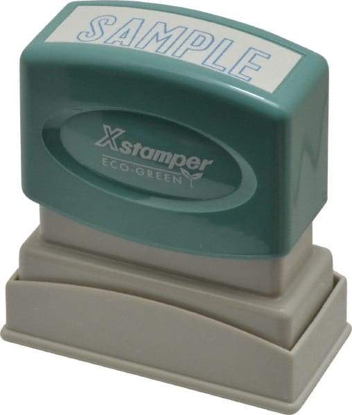 Value Collection - Sample, Blue Pre-Inked Stamp - 1/2 Inch Wide x 1-5/8 Inch Long - Top Tool & Supply