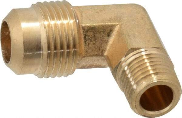 Cerro - 1/2" Tube OD, 45° Brass Flared Tube Male Elbow - 1/4 Flare x MIP Ends - Top Tool & Supply