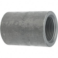 Made in USA - Size 1", Class 3,000, Forged Carbon Steel Black Pipe Coupling - 925 psi, Threaded End Connection - Top Tool & Supply