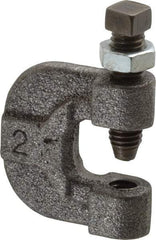 Made in USA - 3/4" Max Flange Thickness, 3/8" Rod C-Clamp with Locknut - 400 Lb Capacity, Ductile Iron - Top Tool & Supply