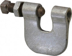 Made in USA - 3/4" Max Flange Thickness, 1/2" Rod C-Clamp with Locknut - 380 Lb Capacity, Carbon Steel - Top Tool & Supply