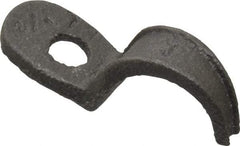 Made in USA - 1/2" Pipe, Malleable Iron, Black Plated" Pipe or Conduit Strap - 1 Mounting Hole - Top Tool & Supply